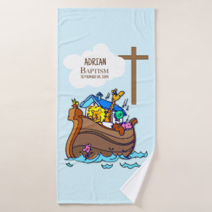 Doopsel Jongen Noah's Ark, schattige dieren gepers Badhanddoek