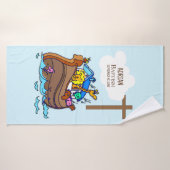 Doopsel Jongen Noah's Ark, schattige dieren gepers Badhanddoek (Badhanddoek)