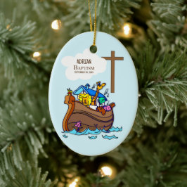 Doopsel Jongen Noah's Ark, schattige dieren gepers Keramisch Ornament