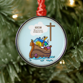 Doopsel Jongen Noah's Ark, schattige dieren gepers Metalen Ornament