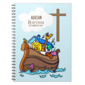 Doopsel Jongen Noah's Ark, schattige dieren gepers Notitieboek (Voorkant)