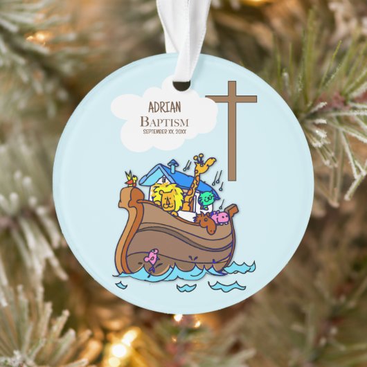 Doopsel Jongen Noah's Ark, schattige dieren gepers Ornament (Boom)
