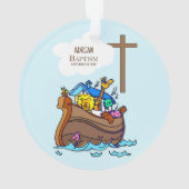 Doopsel Jongen Noah's Ark, schattige dieren gepers Ornament (achterkant)