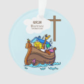 Doopsel Jongen Noah's Ark, schattige dieren gepers Ornament (voorkant)