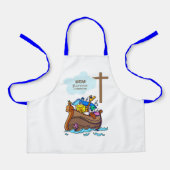 Doopsel Jongen Noah's Ark, schattige dieren gepers Schort (Voorkant)