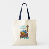 Doopsel Jongen Noah's Ark, schattige dieren gepers Tote Bag (Achterkant)