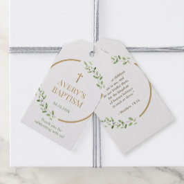 Doopsel Krans kruis bijbel vers dank u gunst Cadeaulabel