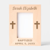 Doopsel Kruis Aangepaste Naam en Datum Gegraveerde Lijstjes (Voorkant)