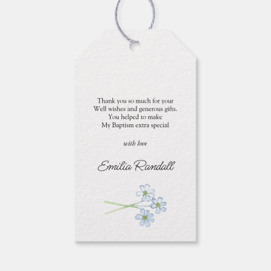 Doopsel Kruis Foto Dank u Cadeaulabel (Achterkant)