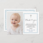 Doopsel Kruis Foto Dank u kaart (Voorkant / Achterkant)