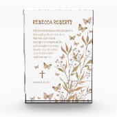 Doopsel Meisje Aquarel vlinders en bloemen Fotoblokken (Voorkant)