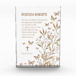 Doopsel Meisje Aquarel vlinders en bloemen Fotoblokken