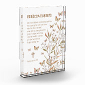 Doopsel Meisje Aquarel vlinders en bloemen Fotoblokken (Links)