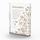 Doopsel Meisje Aquarel vlinders en bloemen Fotoblokken (Rechts)