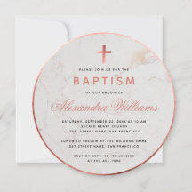 Doopsel Meisje Faux Roos Goud Marmer Roze Script