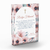 Doopsel Meisje Grote Roze Bloemen Rond Grens Fotoblokken (Links)