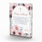 Doopsel Meisje Grote Roze Bloemen Rond Grens Fotoblokken (Rechts)