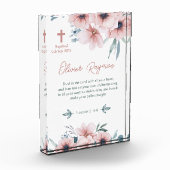 Doopsel Meisje Roze Bloemen Fotoblokken (Links)