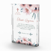 Doopsel Meisje Roze Bloemen Fotoblokken (Rechts)