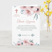 Doopsel Meisje  Roze Bloemen Kaart (Gele Bloem)