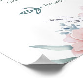 Doopsel Meisje  Roze Bloemen Poster (Hoek)