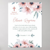 Doopsel Meisje  Roze Bloemen Poster (Voorkant)
