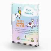 Doopsel Meisje Schattige Llama Thema Fotoblokken (Rechts)