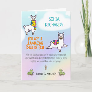 Doopsel Meisje Schattige Llama Thema Kaart