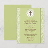 Doopsel Neutraal Groene Uitnodiging (Voorkant / Achterkant)