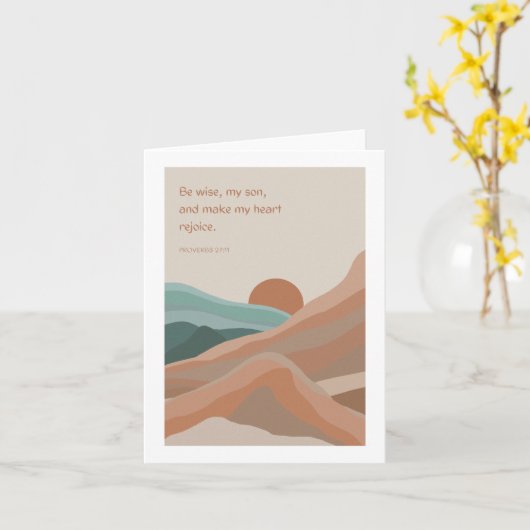 Doopsel Neutraal Landschap Inspirerend Quote Kaart (Gele Bloem)