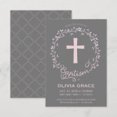 Doopsel Uitnodiging - Baby Meisje Uitnodigen (Voorkant / Achterkant)