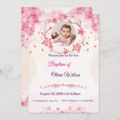 Doopsel uitnodiging voor Olivia Wilson (Voorkant / Achterkant)