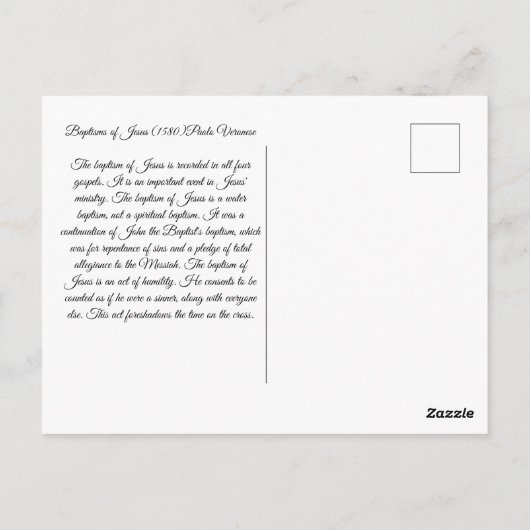 Doopsel van Jezus Briefkaart (Achterkant)