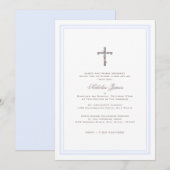 Doopsel Zacht Blauw en Bruin Kaart (Voorkant / Achterkant)