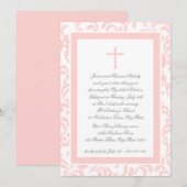 Doopsel Zacht Roze Paisley Kaart (Voorkant / Achterkant)