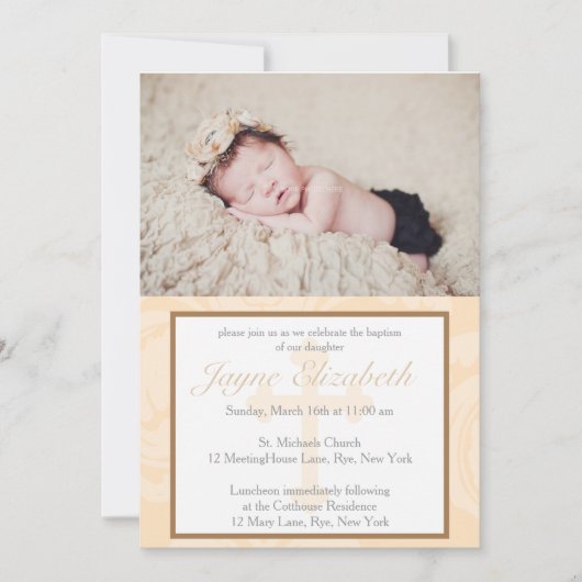 Doopsel Zegeningen Uitnodiging - Roze (Voorkant)