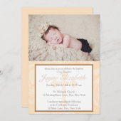 Doopsel Zegeningen Uitnodiging - Roze (Voorkant / Achterkant)