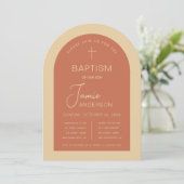 Doopsgezinde Arch Terracotta Cream Modern Handschr Kaart (Staand voorkant)