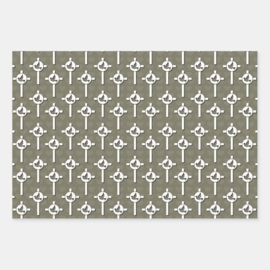 Doopsgezinde blauwe kruisduif inpakpapier vel (Voorkant 3)