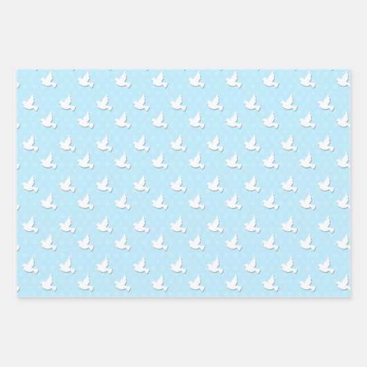 Doopsgezinde blauwe kruisduif inpakpapier vel (Voorkant 2)