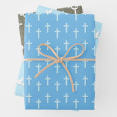 Doopsgezinde blauwe kruisduif inpakpapier vel (In situ)