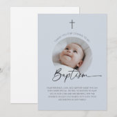 Doopsgezinde foto Dank u Dusky Blue Bedankkaart (Voorkant / Achterkant)