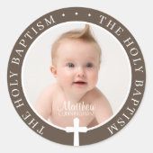 Doopsgezinde jongen | Aangepaste foto en eenvoudig Ronde Sticker (Voorkant)