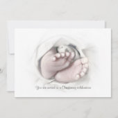 Doopuitnodiging baby feet potloodschets kaart (Voorkant)