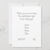 Doopuitnodiging baby feet potloodschets kaart (Achterkant)