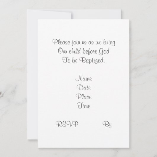 Doopuitnodiging baby feet potloodschets kaart (Achterkant)