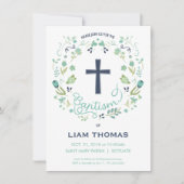 Doopuitnodiging - Jongen - Aanpassen - met Kruis Kaart (Voorkant)