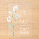 Doopuitnodiging met Calla lelie Acryl Uitnodigingen (Voorkant)