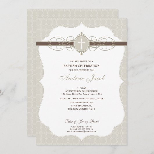 DOOPUITNODIGING:: Onbevlekt 7P Kaart (Voorkant / Achterkant)