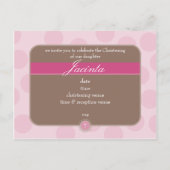 DOOPUITNODIGING:: polka dot - roze Uitnodiging Briefkaart (Achterkant)
